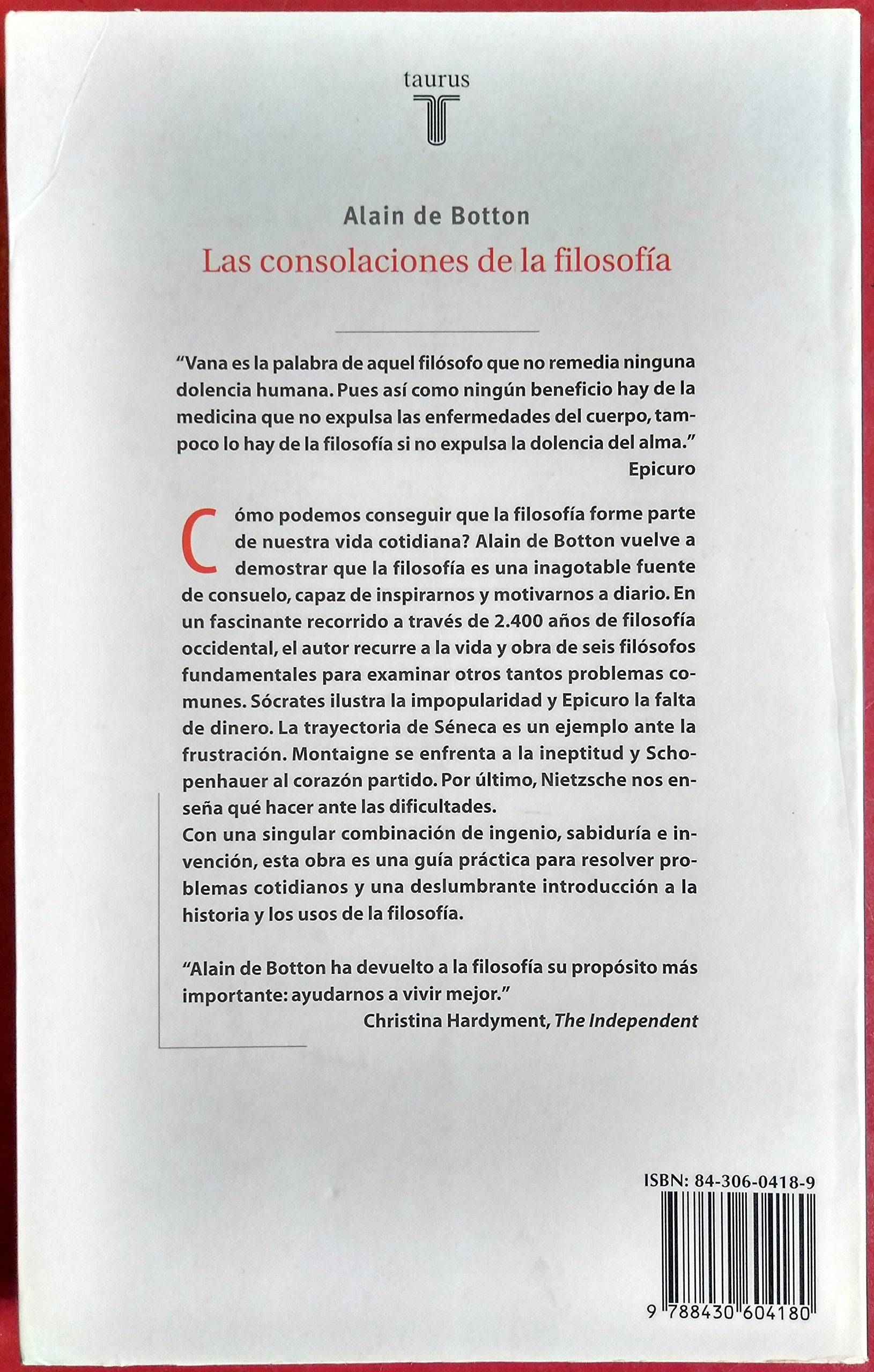 LAS CONSOLACIONES DE LA FILOSOFIA de Botton, Alain